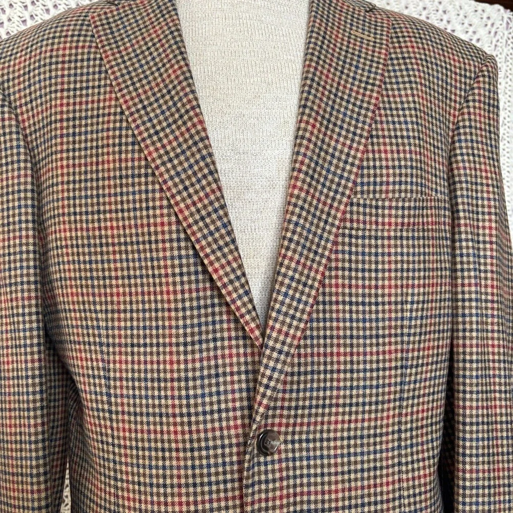 Holland & Sherry Royal Classic Houndstooth Wool‎ Blazer Premium Tom James 46L